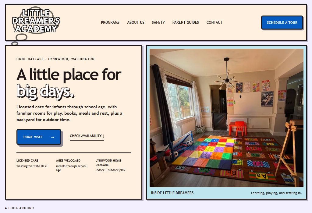 Little Dreamers Academy website preview